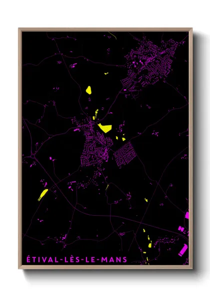 Une affiche de carte sur Étival-lès-le-Mans