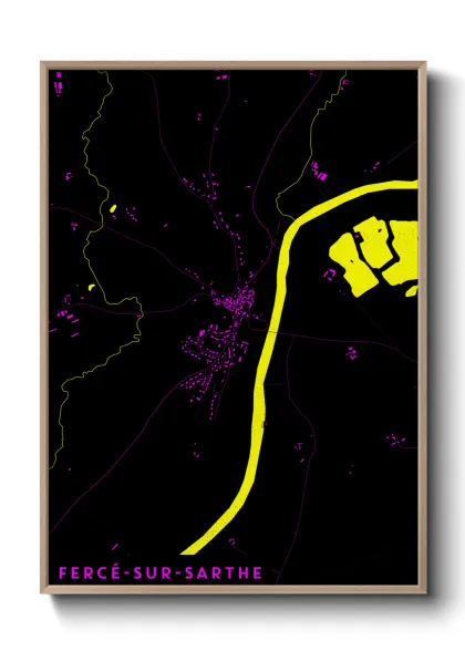 Une affiche de carte sur Fercé-sur-Sarthe