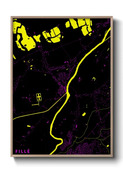 Une affiche de carte sur Fillé