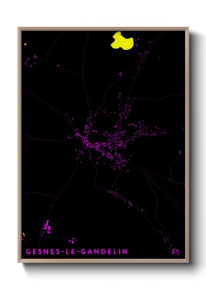 Une affiche de carte sur Gesnes-le-Gandelin