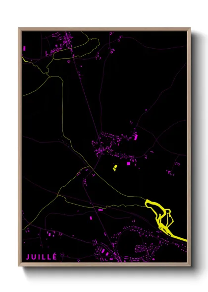Une affiche de carte sur Juillé