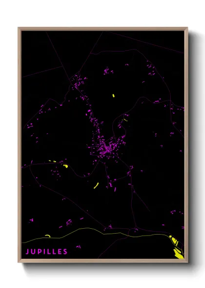 Une affiche de carte sur Jupilles