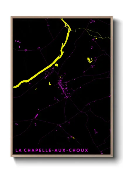 Une affiche de carte sur La Chapelle-aux-Choux