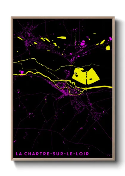 Une affiche de carte sur La Chartre-sur-le-Loir