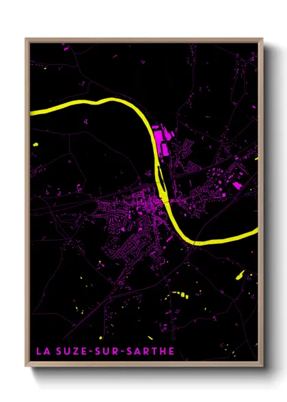 Une affiche de carte sur La Suze-sur-Sarthe