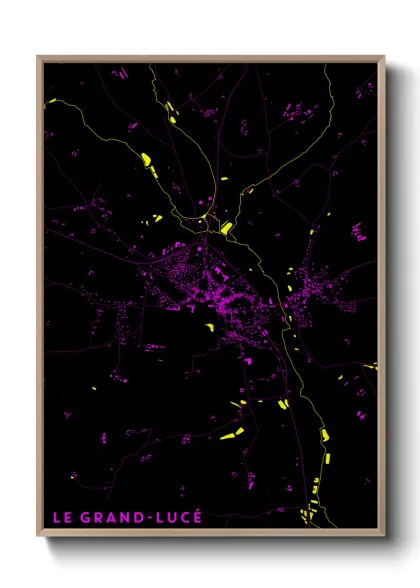 Une affiche de carte sur Le Grand-Lucé