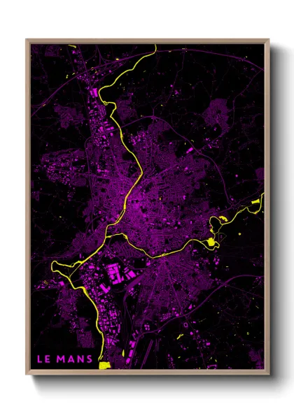 Une affiche de carte sur Le Mans