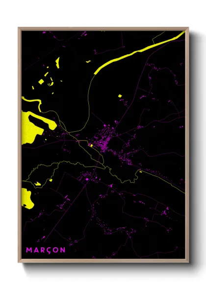 Une affiche de carte sur Marçon