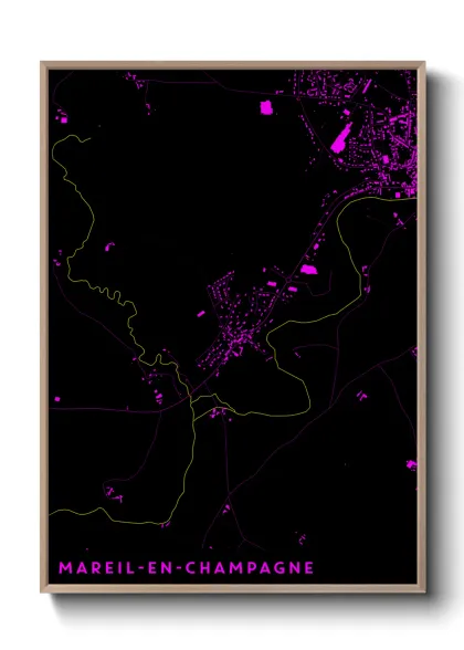 Une affiche de carte sur Mareil-en-Champagne