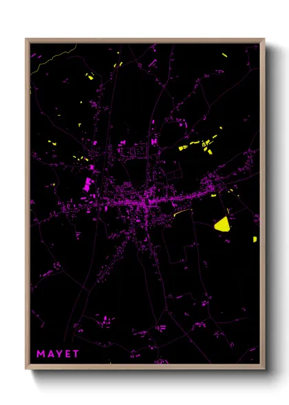 Une affiche de carte sur Mayet