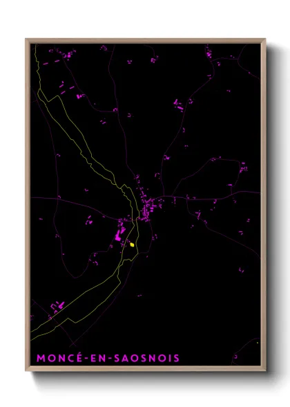 Une affiche de carte sur Moncé-en-Saosnois