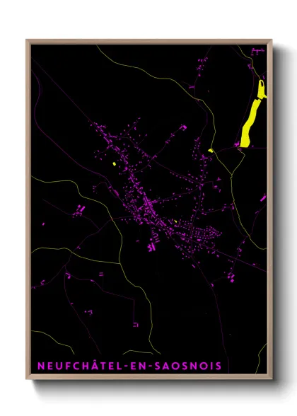 Une affiche de carte sur Neufchâtel-en-Saosnois