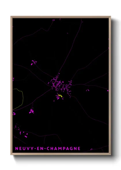 Une affiche de carte sur Neuvy-en-Champagne