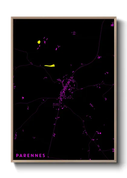 Une affiche de carte sur Parennes