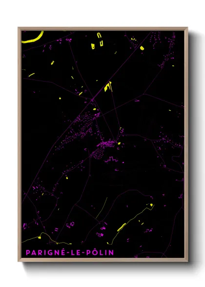 Une affiche de carte sur Parigné-le-Pôlin