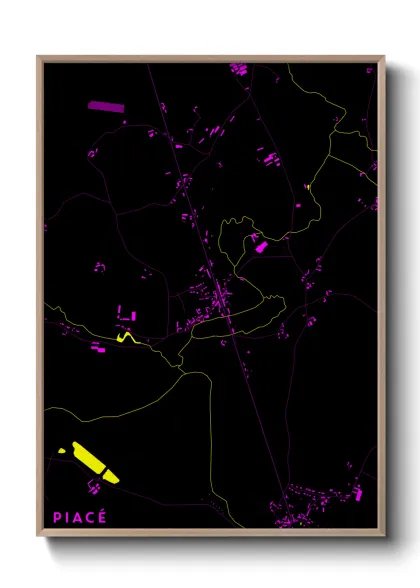 Une affiche de carte sur Piacé
