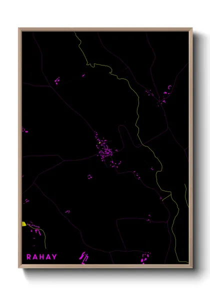 Une affiche de carte sur Rahay