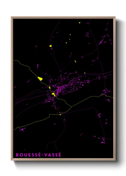 Une affiche de carte sur Rouessé-Vassé