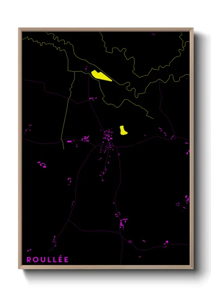 Une affiche de carte sur Roullée