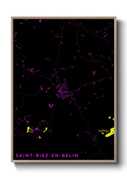Une affiche de carte sur Saint-Biez-en-Belin