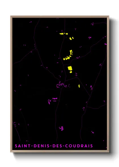 Une affiche de carte sur Saint-Denis-des-Coudrais