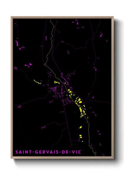 Une affiche de carte sur Saint-Gervais-de-Vic
