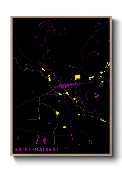Une affiche de carte sur Saint-Maixent