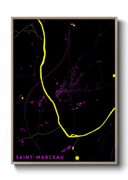 Une affiche de carte sur Saint-Marceau