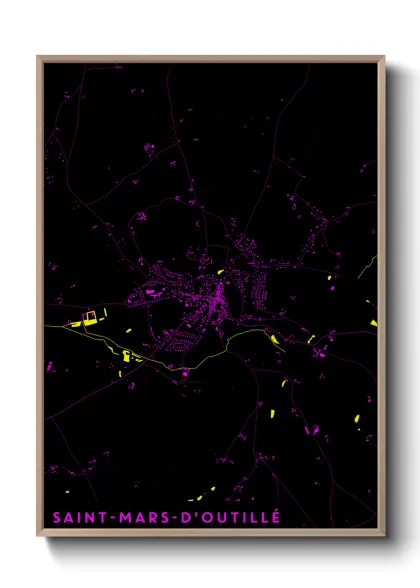 Une affiche de carte sur Saint-Mars-d'Outillé