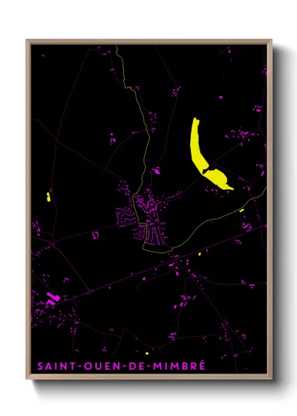 Une affiche de carte sur Saint-Ouen-de-Mimbré