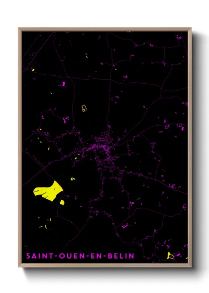 Une affiche de carte sur Saint-Ouen-en-Belin