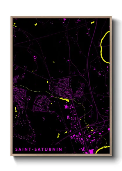 Une affiche de carte sur Saint-Saturnin