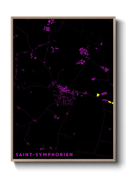 Une affiche de carte sur Saint-Symphorien