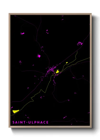 Une affiche de carte sur Saint-Ulphace