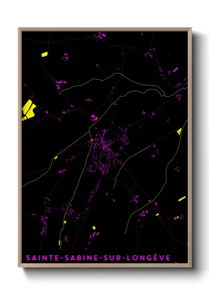 Une affiche de carte sur Sainte-Sabine-sur-Longève