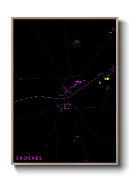 Une affiche de carte sur Saosnes