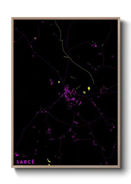 Une affiche de carte sur Sarcé