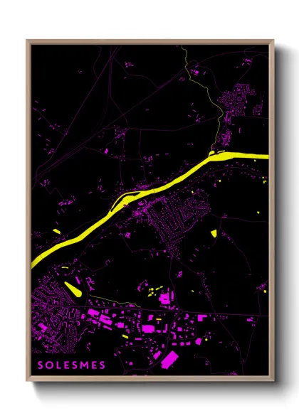 Une affiche de carte sur Solesmes