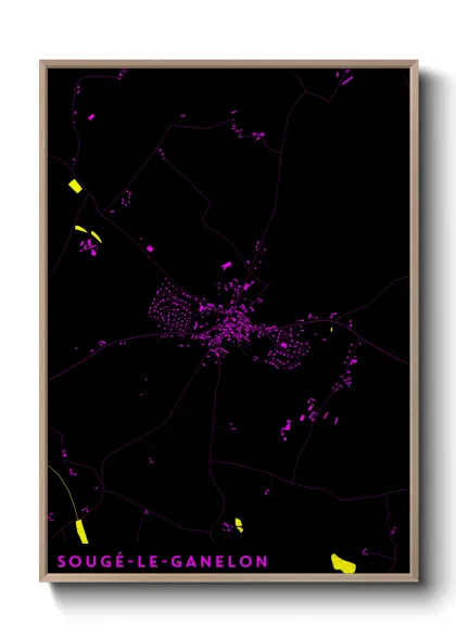 Une affiche de carte sur Sougé-le-Ganelon