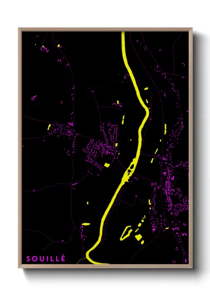 Une affiche de carte sur Souillé