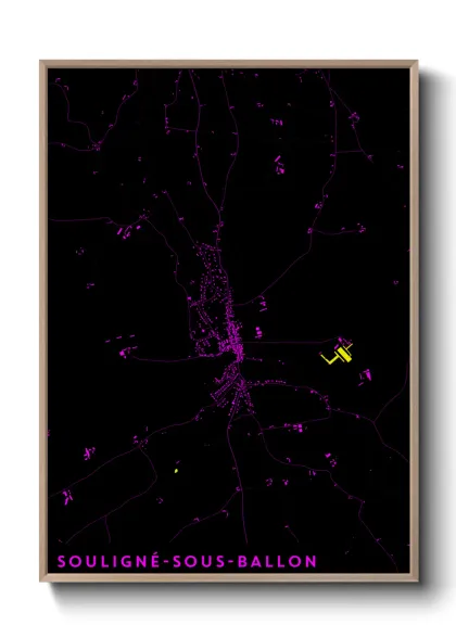 Une affiche de carte sur Souligné-sous-Ballon