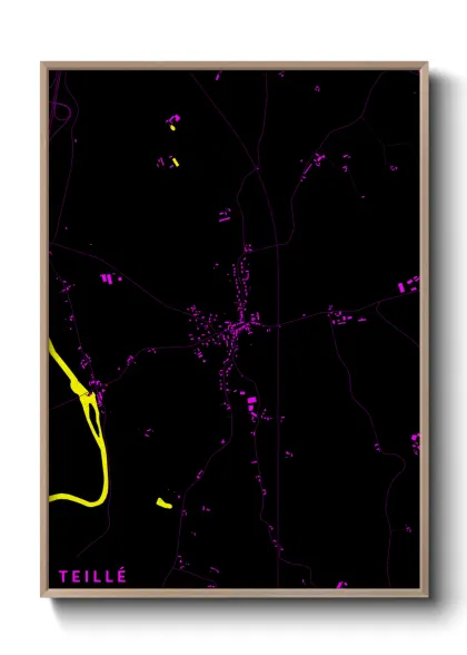 Une affiche de carte sur Teillé