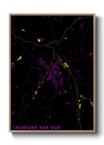 Une affiche de carte sur Thorigné-sur-Dué