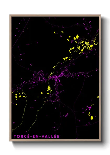 Une affiche de carte sur Torcé-en-Vallée