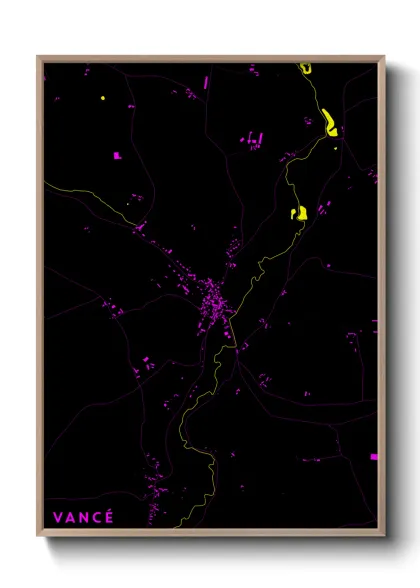 Une affiche de carte sur Vancé