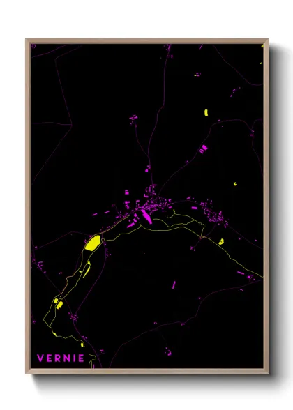 Une affiche de carte sur Vernie