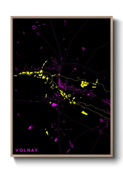 Une affiche de carte sur Volnay