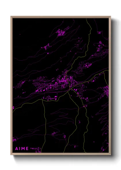 Une affiche de carte sur Aime