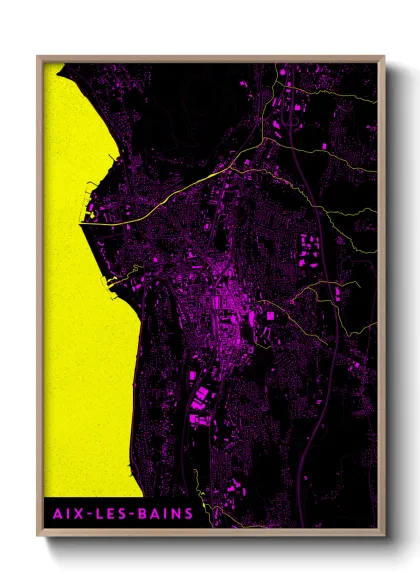 Une affiche de carte sur Aix-les-Bains