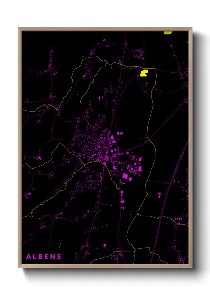 Une affiche de carte sur Albens
